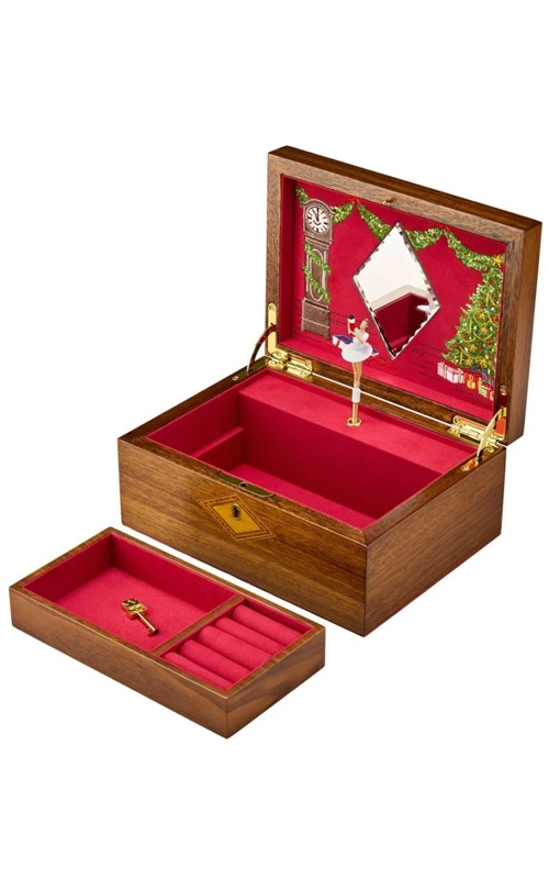 Wolf Ballet Musical Jewellery Box – Nutcracker Walnut Wood 190172