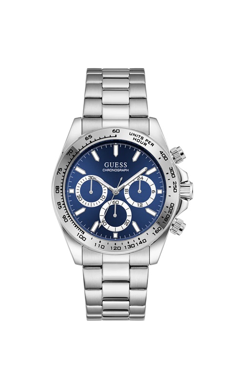 GUESS Men's Arthur Silver Tone Analog Watch GW1058G7