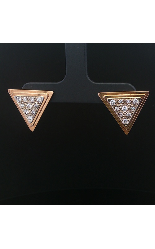 Albert's Estate 14K Yellow Gold .50CTW Round I SI1 Diamond Triangle Earrings EEAR01542