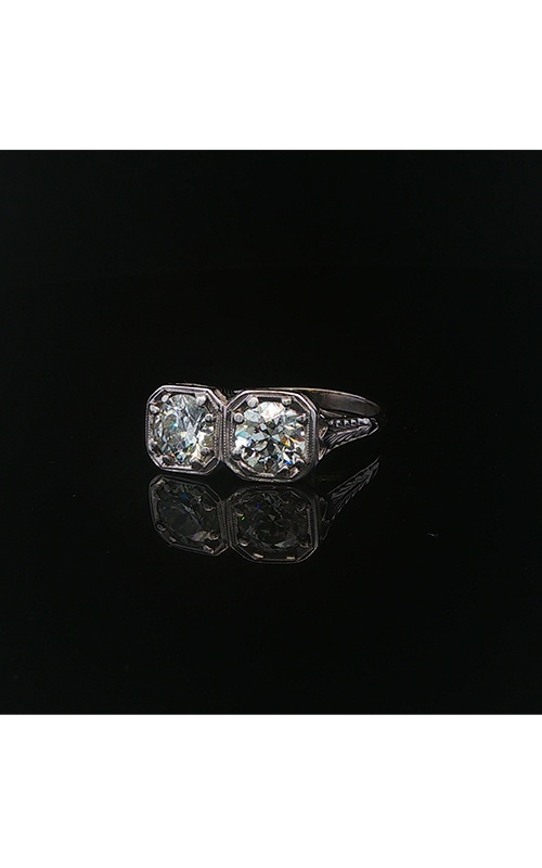 Albert's Estate 14K White Gold 1.00CT Old European Cut I SI2 Diamond 1.00CT Old European Cut I I1 Diamond Two Stone Ring EDRIN00137