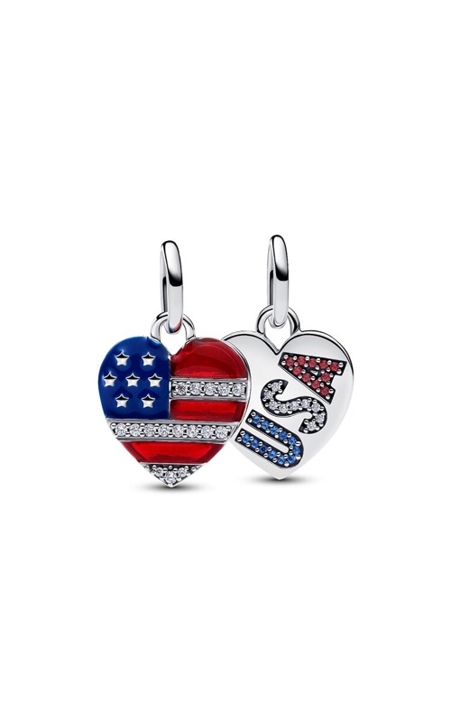 Pandora Engravable USA Hearts Splittable Dangle Charm 794920C01