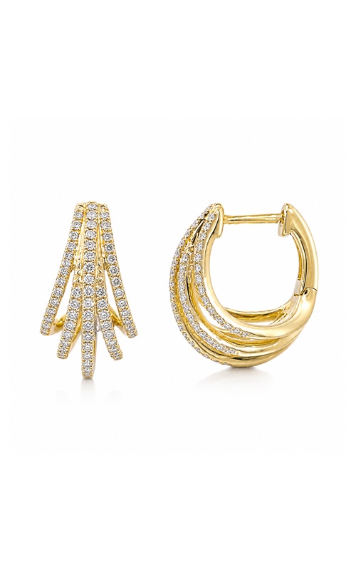 Shy Creation 14k Yellow Gold .28ctw Diamond Hoop Earrings SC22010447H0.60