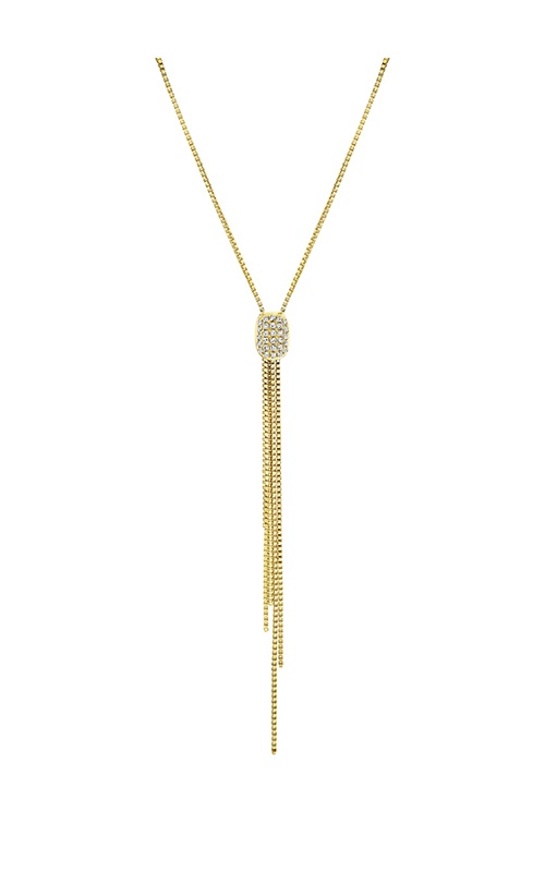 Shy Creation 14k Yellow Gold .07ctw Pave Fringe Necklace SC55029690