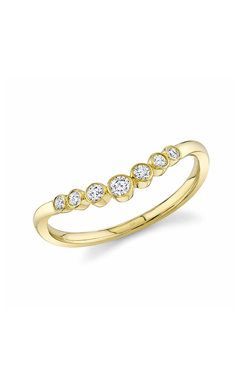 Shy Creation 14k Yellow Gold .16ctw Diamond Bezel Curved Band SC22010409