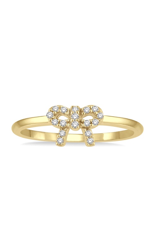 Albert's 10k Yellow Gold .10ctw I-J I1-I2 Diamond Petite Bow Ring 385D8TSYG