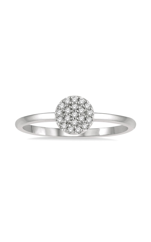 Albert's 10k White Gold .10ctw Round Diamond I-J I1-I2 Disc Petite Ring 386B8TSWG