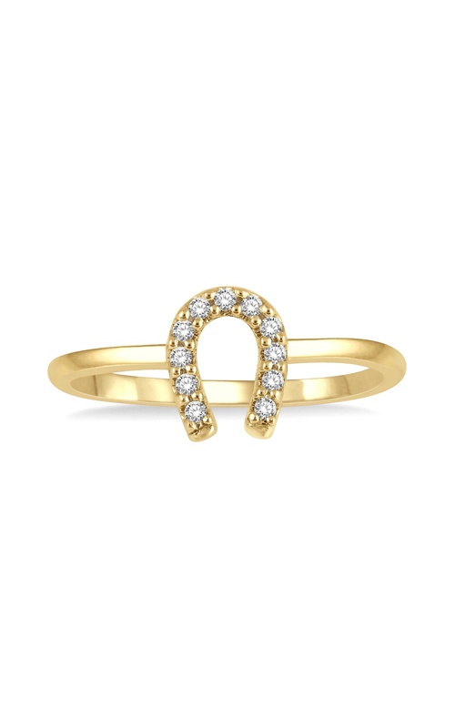 Albert's 10k Yellow Gold .10ctw I-J I1-I2 Horseshoe Petite Diamond Ring 386D8TSYG