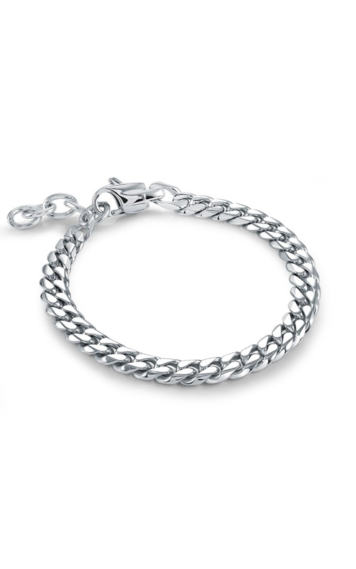 Italgem Junior Stainless Steel 7'' 6mm High Polish Adjustable Curb Bracelet SN61-6+1