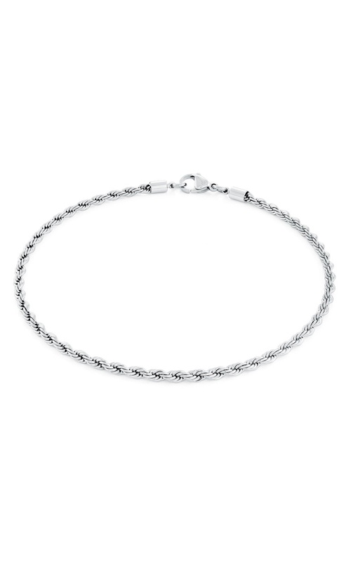 Italgem Junior Stainless Steel 7'' 3mm Rope Bracelet SPN35-6+1