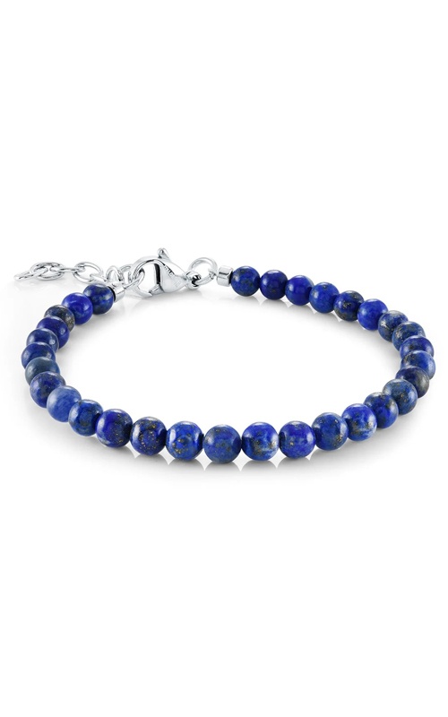 Italgem Junior Stainless Steel Lapis Laxuli 7'' 4mm Adjustable Beaded Bracelet BB-427