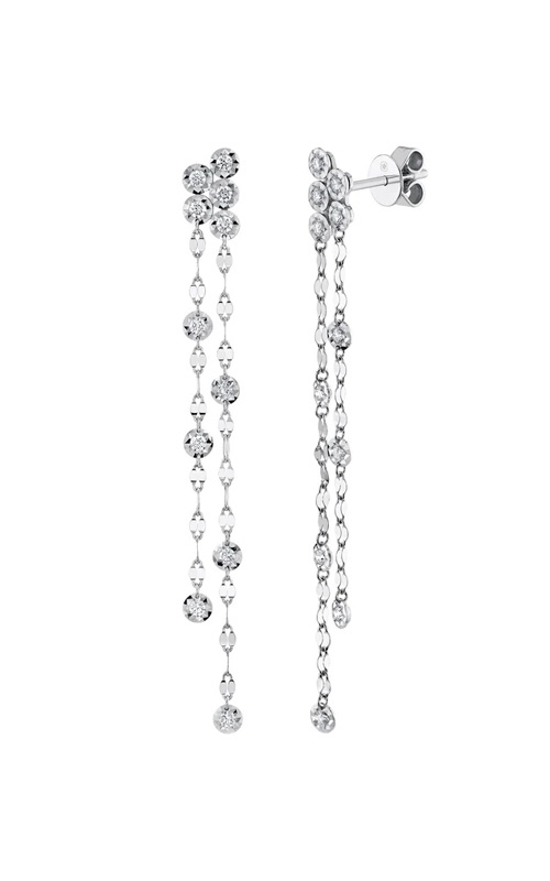 Shy Creation 14k White Gold .40ctw Diamond Sparkle Chain Drop Earrings SC55029534