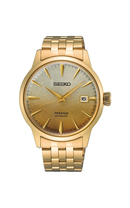 Seiko Men's Presage Cocktail Time Automatic Gold Tone Watch SRPK46