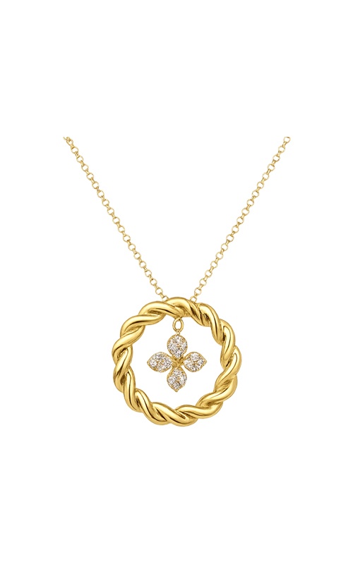 Roberto Coin 18k Yellow Gold 18'' Love in Verona Twist Circle Necklace 773841AY17X