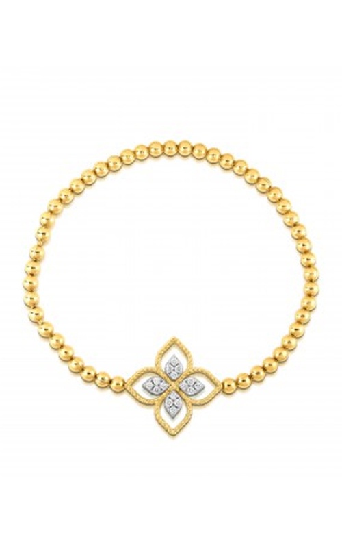 Roberto Coin 18k Yellow Gold .16ctw Flower Stretch Bracelet 7773055AJLBX