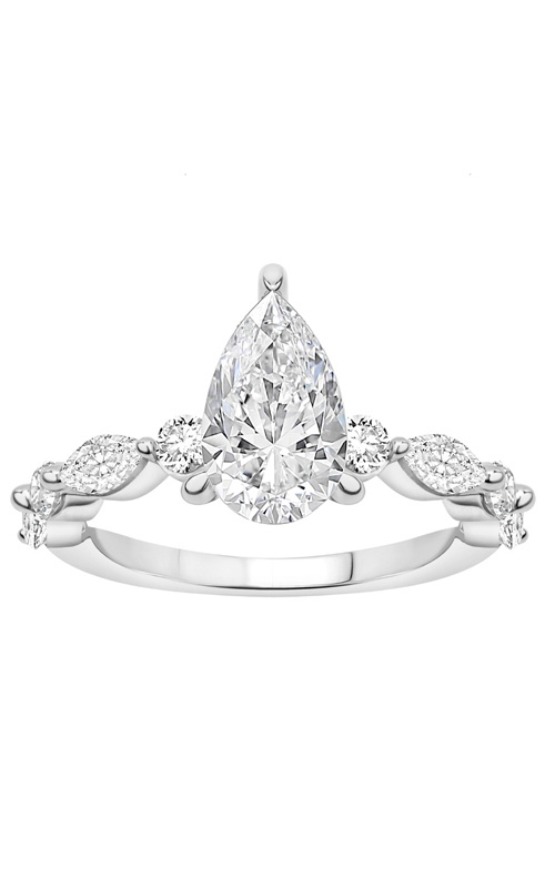 Albert's 14k White Gold 2.25ctw Pear, Round and Marquise Lab Grown Diamond Engagement Ring B1694BPS1.50SK