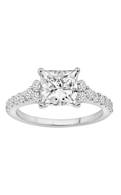 Albert's 14k White Gold 2ctw Princess Cut Lab Center and Round Lab Grown Engagement Ring LGE4137-14W-20A