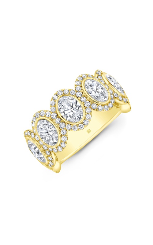 Rahaminov Diamonds 18k Yellow Gold 2.80ctw Ovals F-G VS-SI .81ctw Round Diamond Halo Band EB-2682