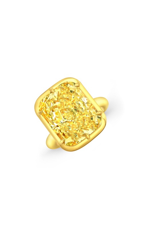 Rahaminov Diamonds 18k Yellow Gold 15.02ct Solitaire Radiant Fancy Yellow VVS2 GIA Ring - Size 6.5 - FC-2378
