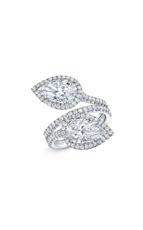 Rahaminov Diamonds 18k White Gold 4.01ctw Pear G SI1 GIA Bypass Ring RING-1883