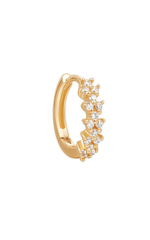 Aurelie G 14k Yellow Gold 11mm Leslie .08ctw Single Huggie Hoop Earring AGGE04701G-DA