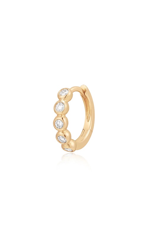 Aurelie G 14k Yellow Gold Orion Bezel Lab Grown .09ctw Single Huggie Earring AGGE05602G-LGD