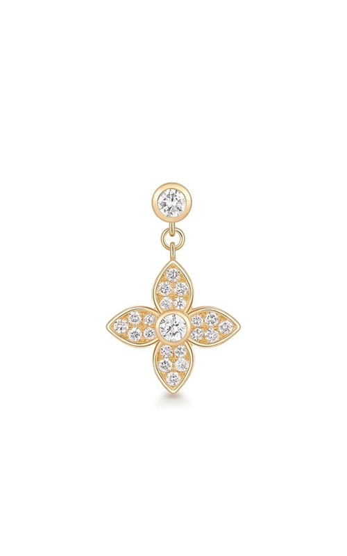 Aurelie G Yellow Gold Teegan Clover Lab Grown Diamond .24ctw Single Stud Dangle Earring AGGE05608G-LGD