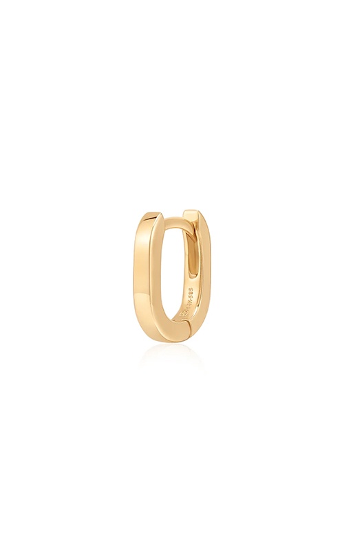 Aurelie G 14k Yellow Gold Aziza Sleek Flat Single Huggie Hoop Earring AGGE05701G