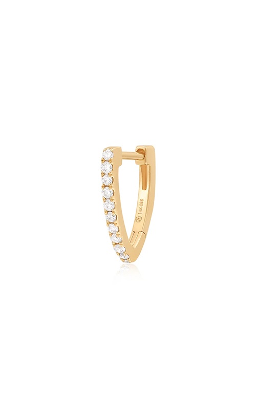 Aurelie G 14k Yellow Gold Azura Bead Set Lab Grown Diamond .08ctw Single V Huggie Earring AGGE05703G-LGD