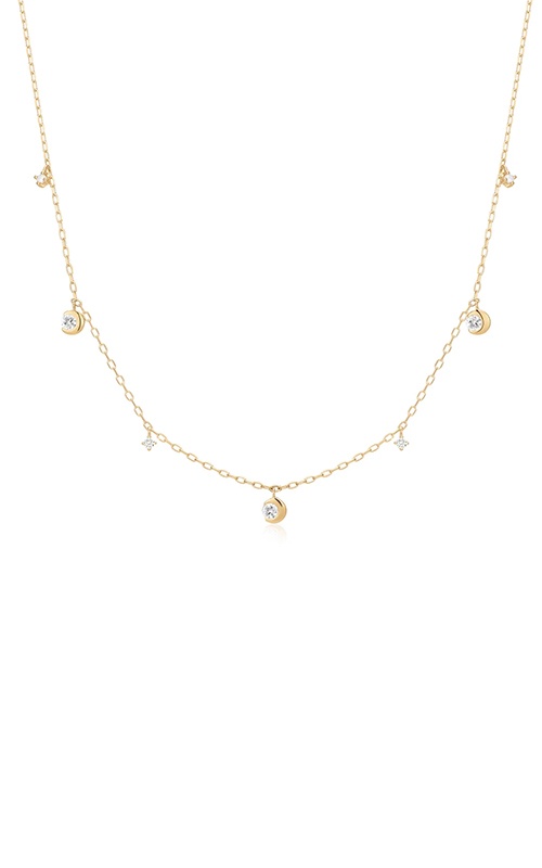Aurelie G 14k Yellow Gold Solara Half Moon Lab Grown Necklace AGGN05603G-LGD