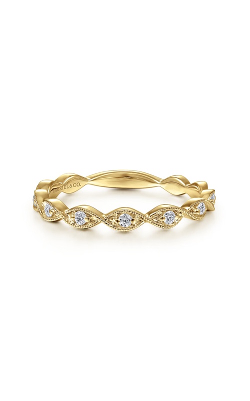 Gabriel 14k Yellow Gold .15ctw I-J SI Round Diamond Twist Stackable Ring LR51178Y45JJ
