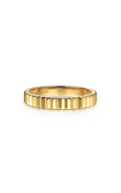 Gabriel 14k Yellow Gold 3mm Diamond Cut Stackable Wedding Band LR52664Y4JJJ