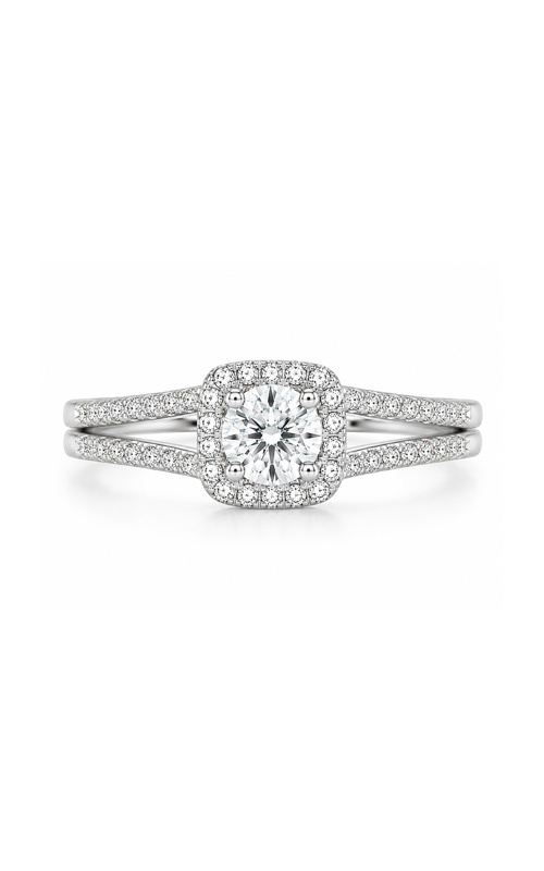 Albert's 14k White Gold .64ct Round Center H VS1 and .42ctw Melee Diamond Engagement Ring L7416-WG