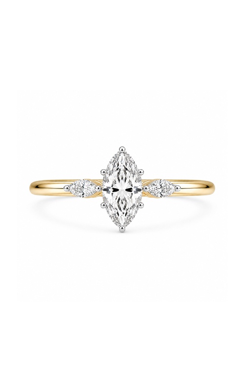 Albert's 14k White and Yellow Gold .79ct Marquise Center Diamond and .24ctw Diamond Marquise Sides Diamond Engagement Ring ER12495-M085A