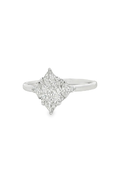 Ashley Lauren 14k White Gold 1.06ct Marquise H I2 Center and .20ctw Diamond Melee Engagement Ring FRE-3822LSHI2AW4