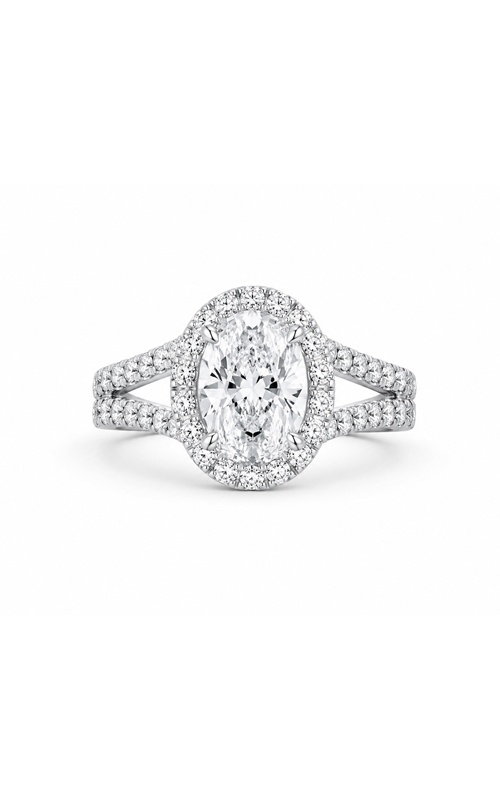 Albert's 14k White Gold .90ct Oval H VVS2 and .55melee Diamond Halo Engagement Ring ER12060/LD23110098