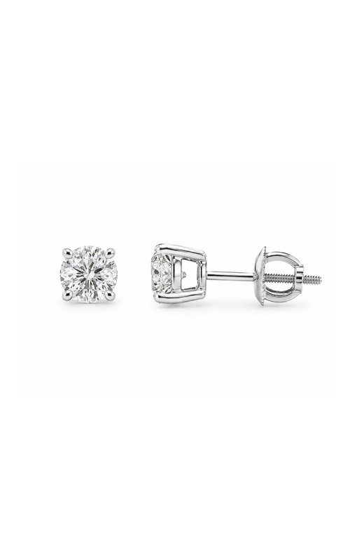 Estate 14k White Gold .50Cttw H SI2 Round Diamond 4-Prong Screwback Stud Earrings EEAR02000