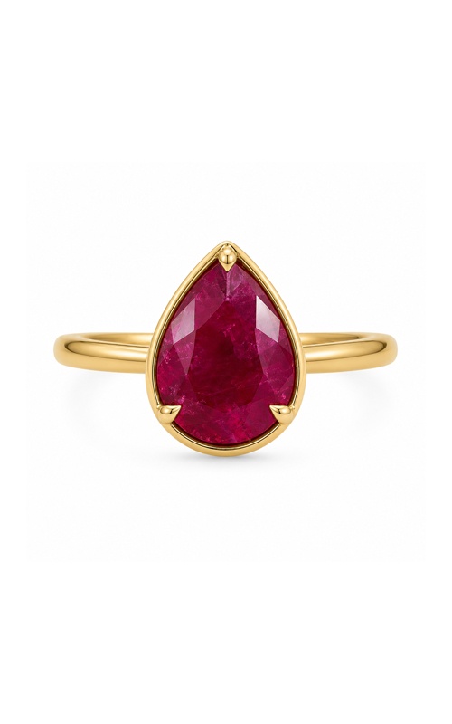 Ashley Lauren 18k Yellow Gold 2.85ct Pear Shaped Solitaire Ring PEARRUBY-2.85