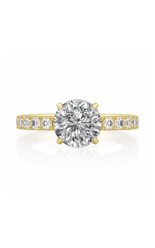 Centurion 14k Yellow Gold Lab Grown Diamond 100 Facet Hidden Halo Engagement Ring RG059659-RD-H3C-YLG14-7
