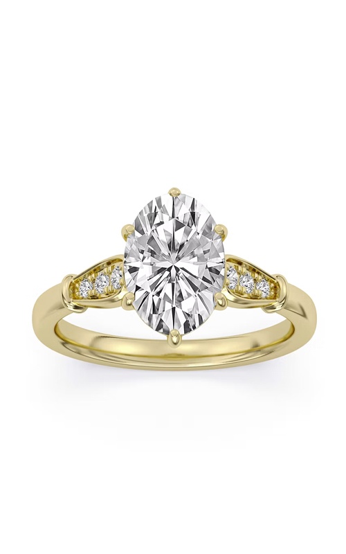 Centurion 14k 2.56ct Oval Lab Grown 100 Facet D VVS2 and .11ctw Round Engagement Ring RG072364-OV-H2.5C-YLG14-7