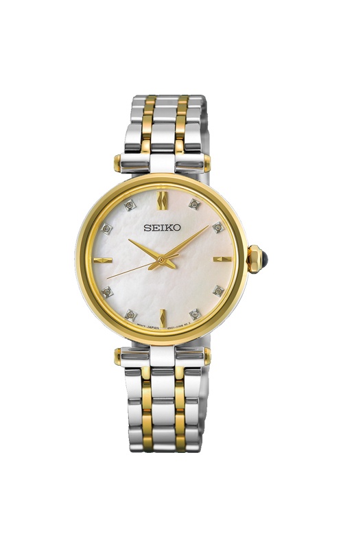 Seiko Diamonds Ladies' Gold Tone Mother of Pearl Watch SRZ540