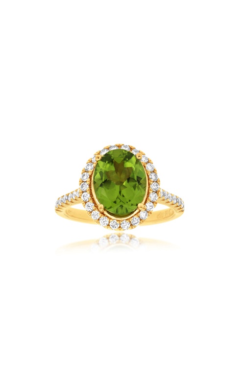 Albert's 14k Yellow Gold 2.80ct Peridot and .60ctw Diamond Halo Ring 3903X