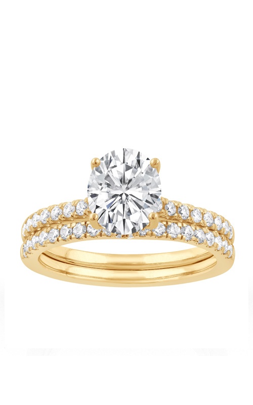 Alberts 14k Yellow Gold 1.47ct Lab Grown Diamond Round Center Stone .50ctw Band Engagement and Wedding Band Set LGD-TXR03270WS-GY3