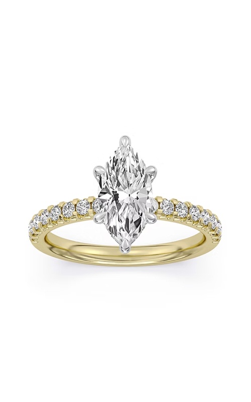 Centurion 14k Yellow Gold 100 Facets 1.58CT F VS1 Marquise Center and .51ctw Round Lab Grown Diamond Hidden Halo Engagement Ring RG067753MQH1.5CHE-YLG14-7