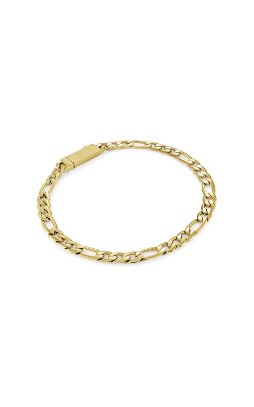 Italgem Stainless Steel Gold Plated 8'' Figaro Bracelet SMB908-GO-8