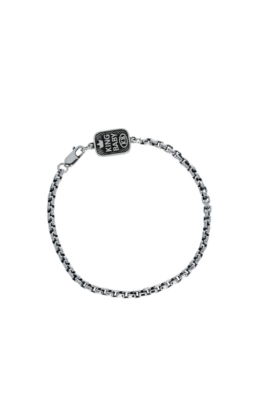 King Baby Sterling Silver Small Box 8.75'' Link Bracelet K42-7035