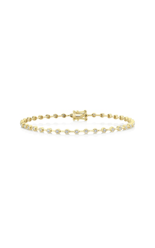 Shy Creation 14k Yellow Gold .55ctw Diamond Bezel Tennis Bracelet SC55029904