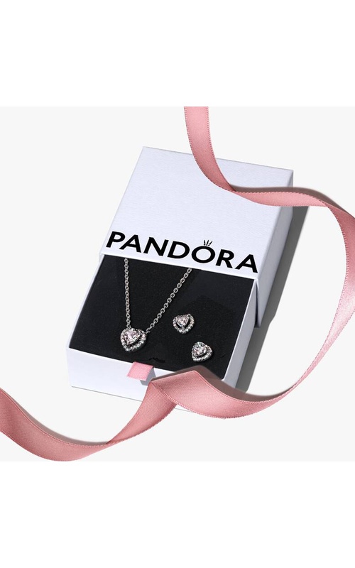 Pandora Silver Elevated Heart Jewelry Gift Set B802800
