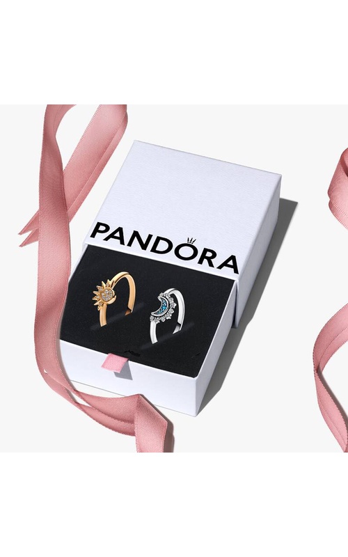 Pandora Celestial Sun and Moon Ring Set