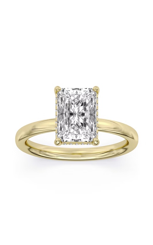 Centurion 14k Yellow and White Gold 100 Facets 4.00ct F VS2 Radiant and .09ctw Round Lab Grown Diamond Hidden Halo Engagement Ring RG055388-RA-H4C-YWLG14-7