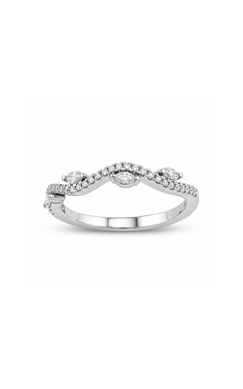 Perfect Love 14k White Gold 1/4ctw Marquise and Round Curve Wedding Band RG16922-4WB